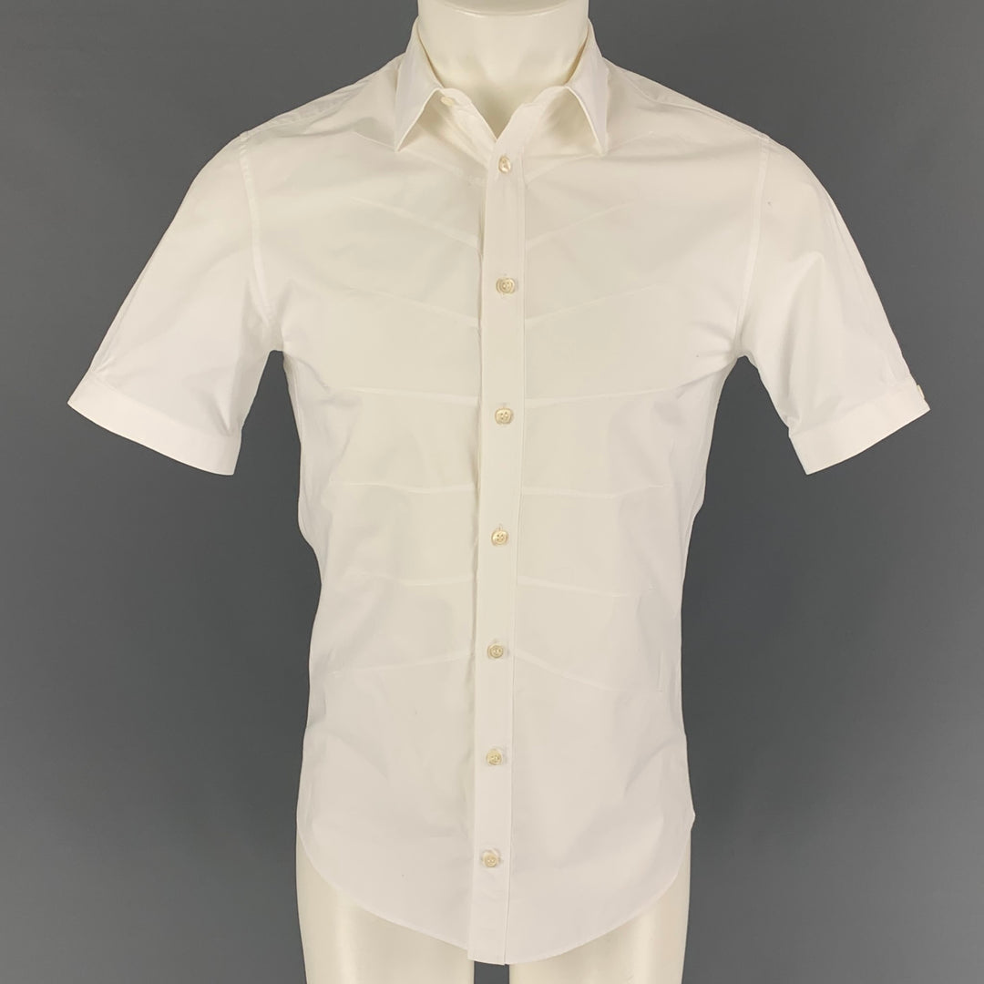 ALEXANDER MCQUEEN Size XS White Cotton Button Up Short Sleeve Shirt