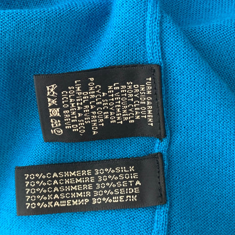 BLACK LABEL RALPH LAUREN Size S Blue Cashmere  Silk Knitted Cardigan