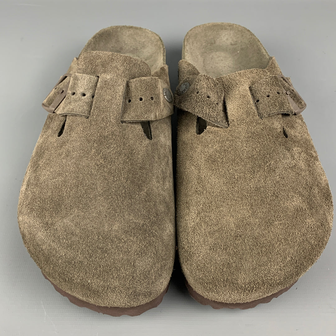RICK OWENS x Birkenstock Size 11 Grey Suede Slip On Sandals