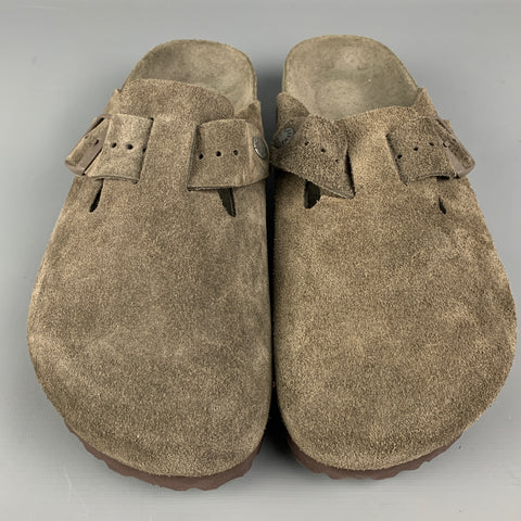 RICK OWENS x Birkenstock Size 11 Grey Suede Slip On Sandals