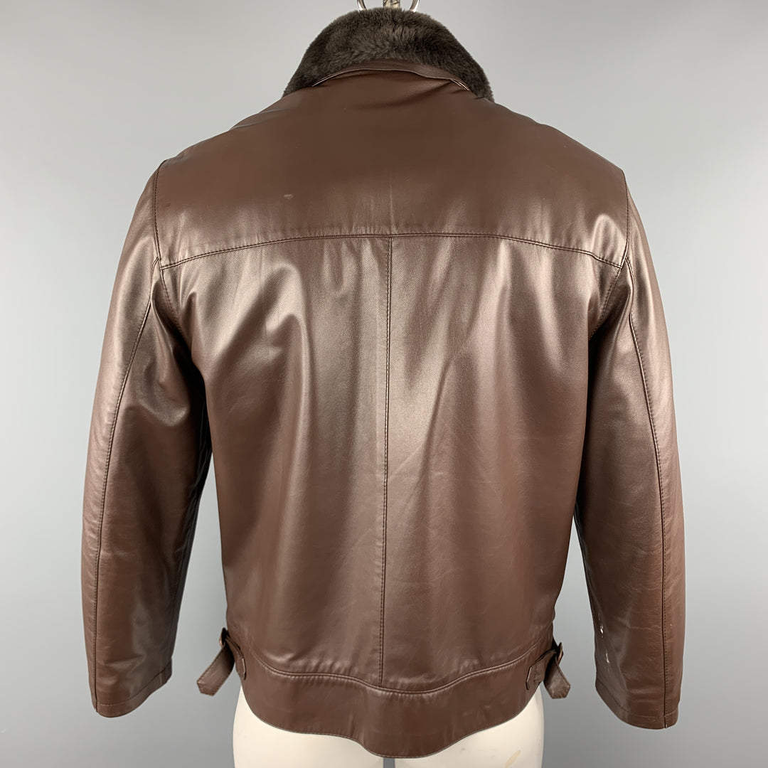 ADULT LV Denim Jacket w/ Detachable Faux-Fur Collar