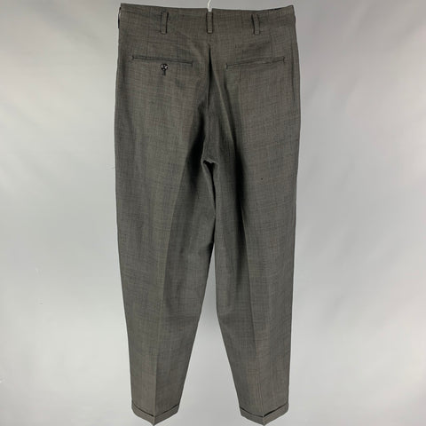 Vintage MATSUDA Size L Gray Linen Cotton Pleated Dress Pants