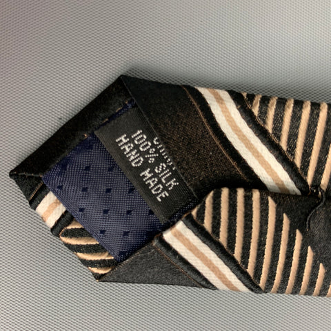 UMBERTO FRASI Brown Stripe Silk Tie