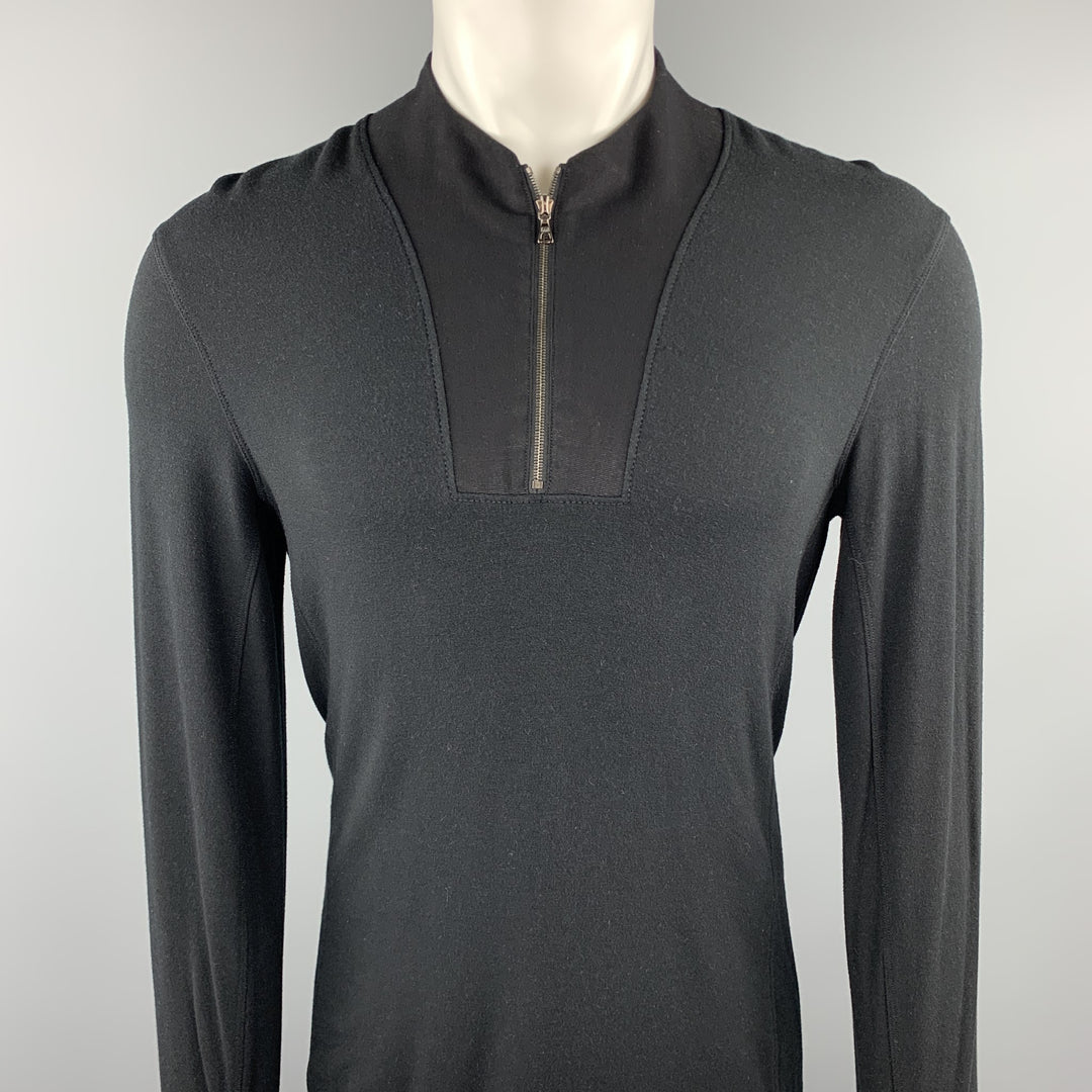KIT AND ACE Size S Black Modal Blend Half Zip Pullover