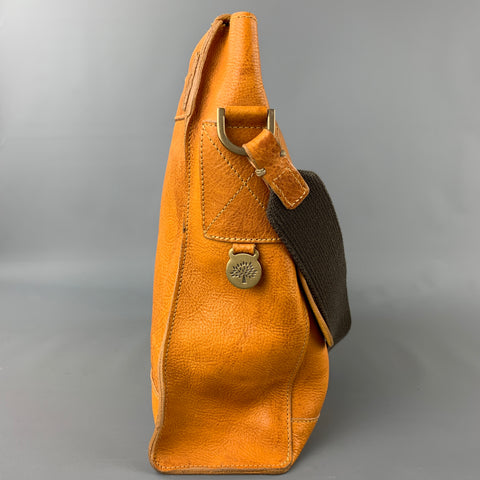 MULBERRY Brynmore Mustard Khaki Distressed Leather Messenger Bag