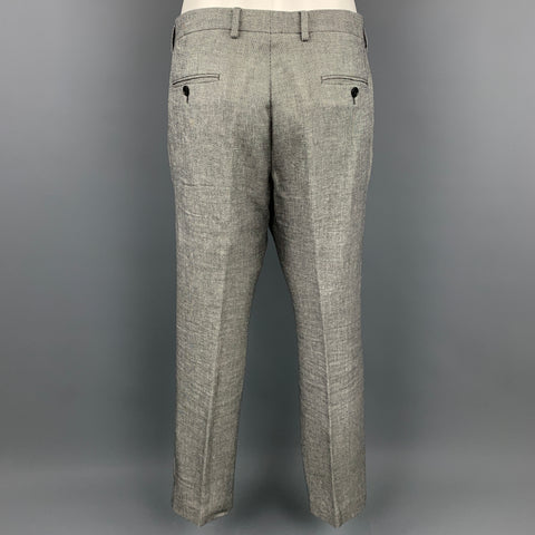 J. CREW Ludlow Size 38 Regular Grey Nailhead Linen / Cotton Notch Lapel Suit