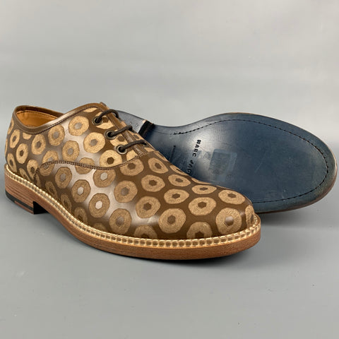 MARC JACOBS Size 8 Brown Laser Cut Leather Lace Up Shoes