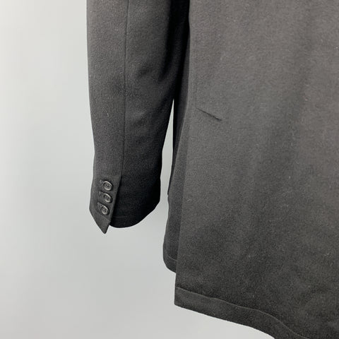 FACONNABLE Size L Black Wool Buttoned Jacket