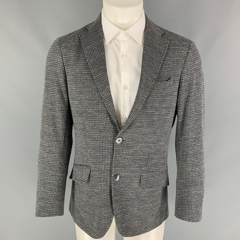 ETRO Taille 40 Manteau de sport en coton et laine à carreaux gris clair gris clair