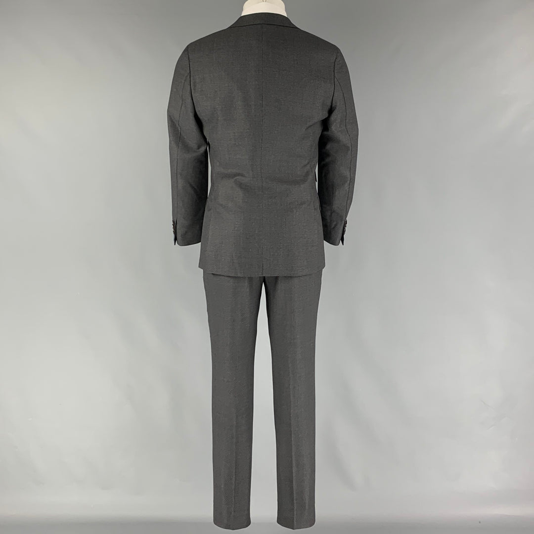 SUIT SUPPLY Size 36 Gray Textured Wool Notch Lapel Suit