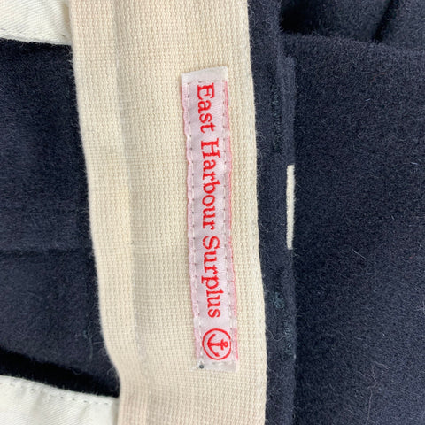 EAST HARBOUR SURPLUS Size 34 Navy Wool Polyamide Wide Leg Casual Pants