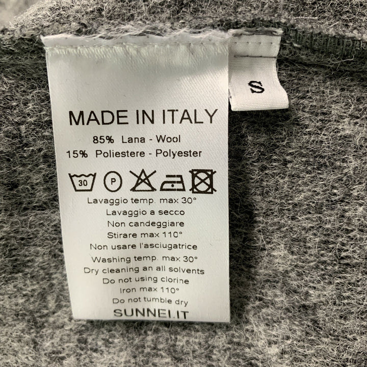 SUNNEI Size S Grey Heather Wool & Polyester Buttoned Jacket
