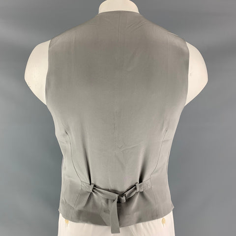 DOLCE & GABBANA Size 40 Solid Wool & Silk Buttoned Light Gray Vest
