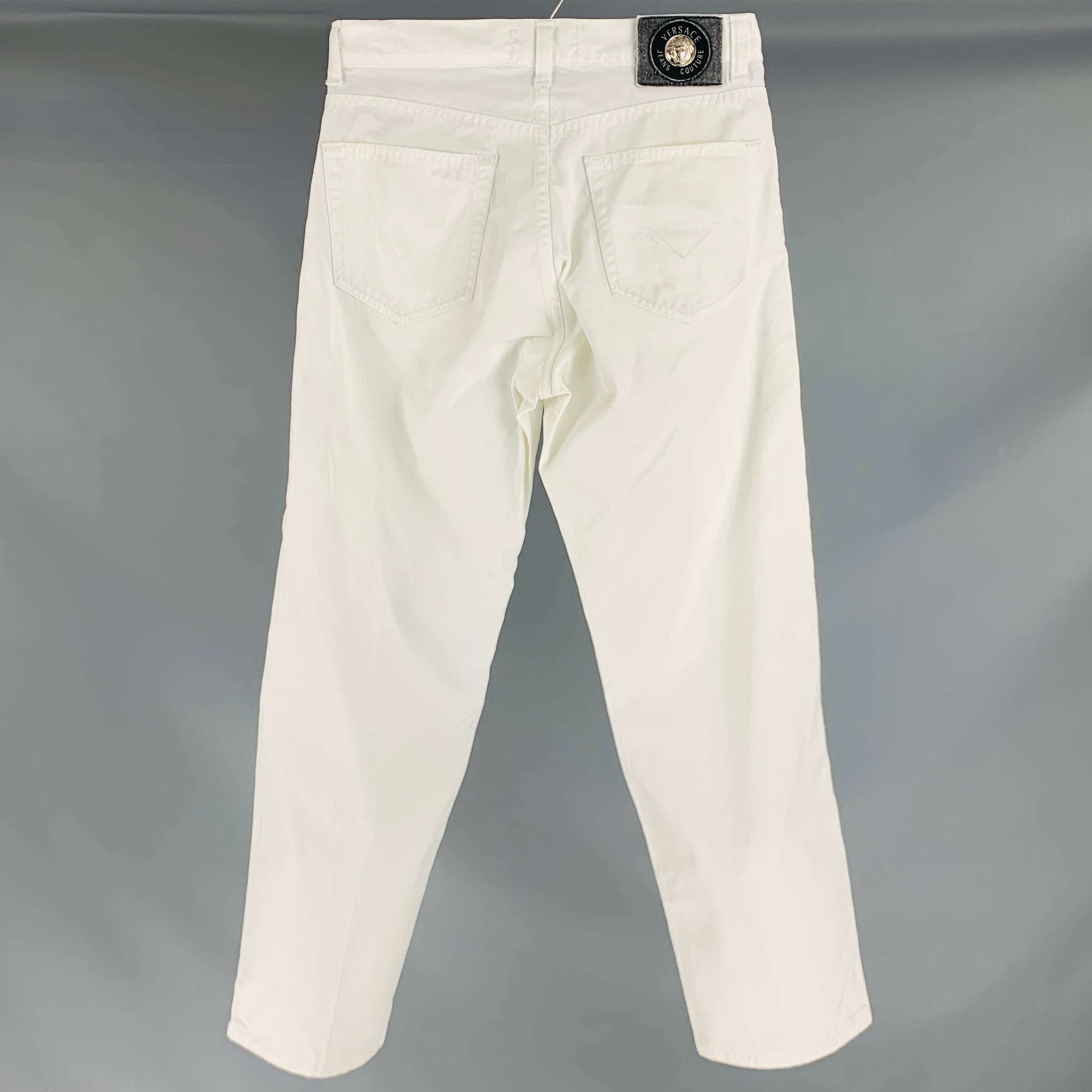 VERSACE JEANS COUTURE Size 30 White Denim 5 Pocket Jeans – Sui