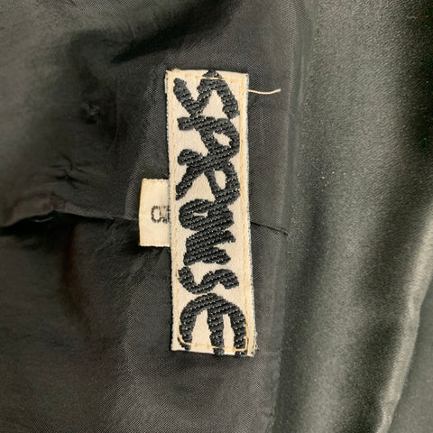 Vintage STEPHEN SPROUSE Size 8 Black Wool Mixed Fabrics Cropped Jacket Blazer