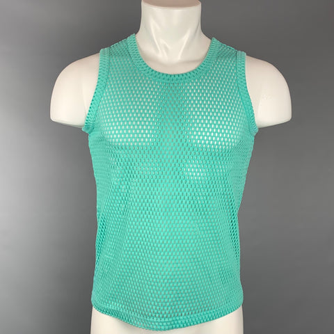 EVEREST ISLES Size L Aqua Mesh Cotton Blend Tank Top
