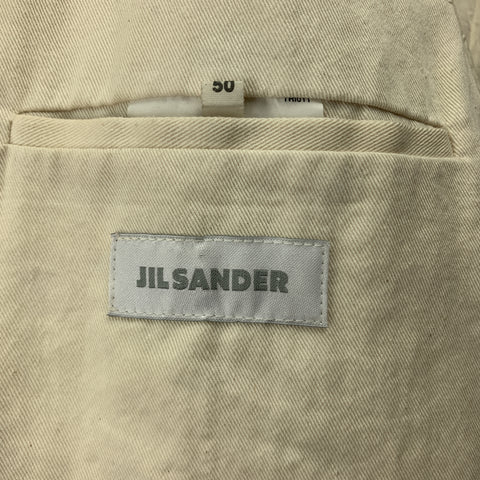 JIL SANDER Taille 40 Veste à cordon en cuir vieilli Tan