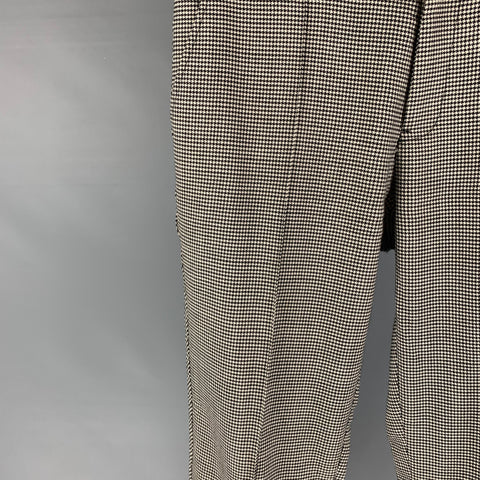 OVADIA & SONS Size 32 Black White Houndstooth Wool Dress Pants