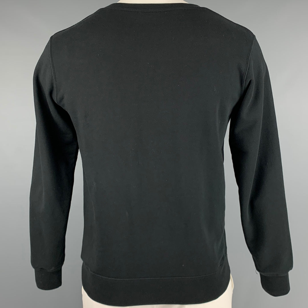 BALENCIAGA Size L Black Graphic Cotton Crew-Neck Sweatshirt