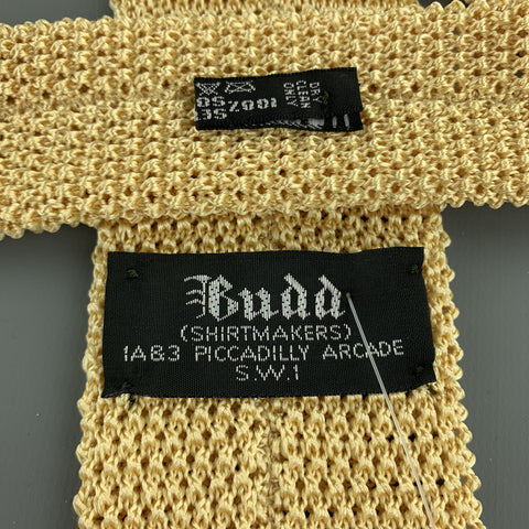 BUDD Beige Yellow Silk Textured Knit Tie