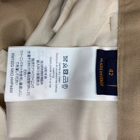 LOUIS VUITTON Taille 34 Pantalon habillé en polyester et coton uni kaki avec braguette zippée