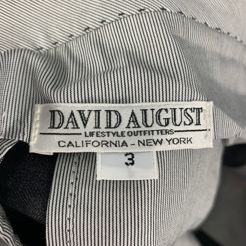 DAVID AUGUST Size 30 Grey Blue Plaid Wool Side Tabs Dress Pants