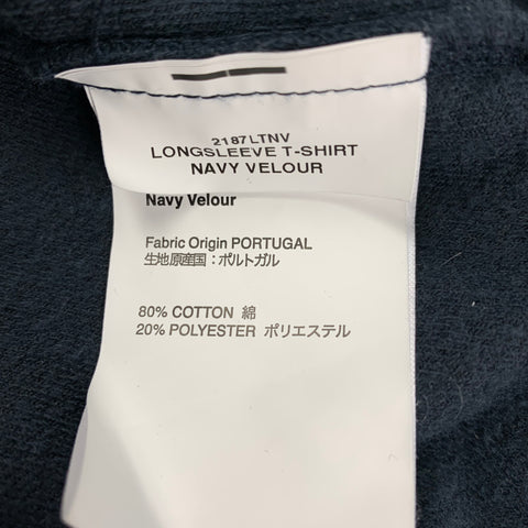 OUR LEGACY Size S Navy Cotton Polyester Crew-Neck Pullover