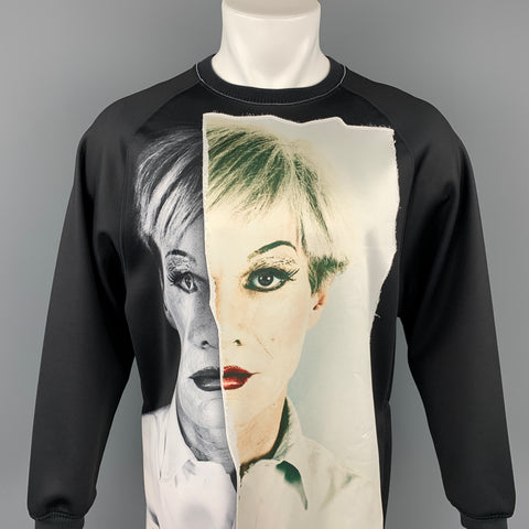 CHRISTOPHER MAKOS for PORTS 1961 Size S Black Portrait Polyester Blend Long Pullover