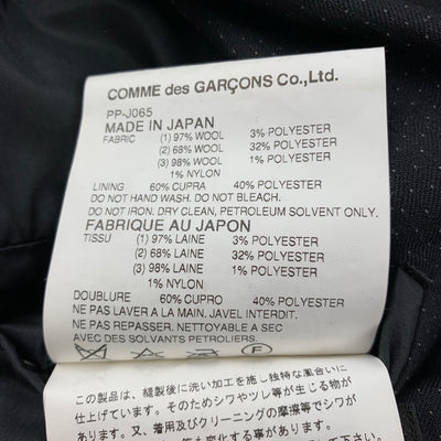 COMME des GARCONS HOMME PLUS Size M Black Mixed Fabrics Peak Lapel Tails Coat