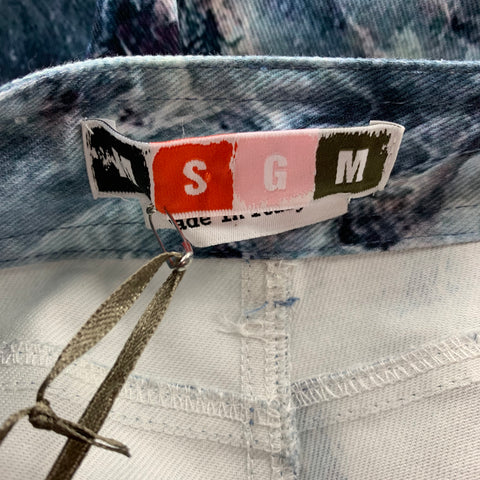 MSGM Size 6 Blue Cotton Marbled Skinny Jeans
