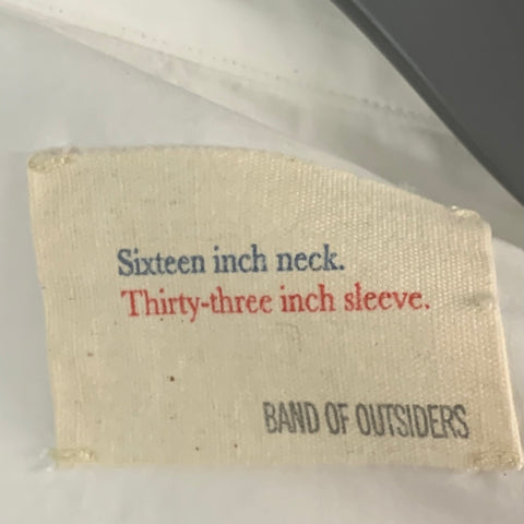 BAND OF OUTSIDERS Size M White Cotton Tuxedo Long Sleeve Shirt
