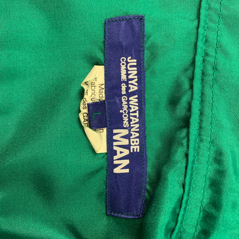 JUNYA WATANABE Size L Green White Embroidery Short Sleeve Shirt