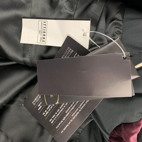 JUST CAVALLI Size 4 Burgundy & Black Velvet Pants Tuxedo Suit