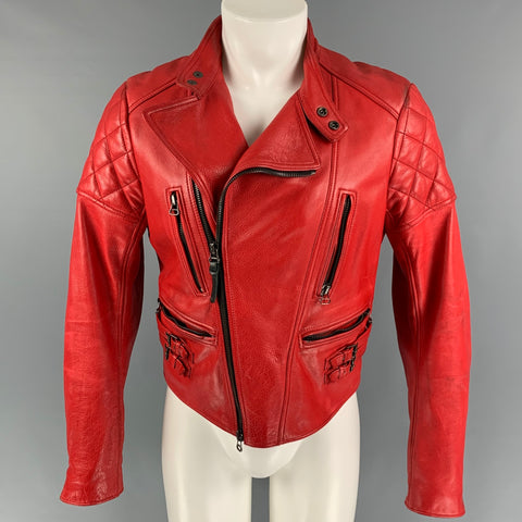 BELSTAFF Size S Red Leather Racing Perfecto Blouson Motorcycle Jacket