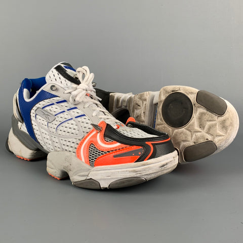 VETEMENTS x REEBOK Spike 400 Runner Talla 10 Zapatillas de deporte con cordones de malla blanca y azul