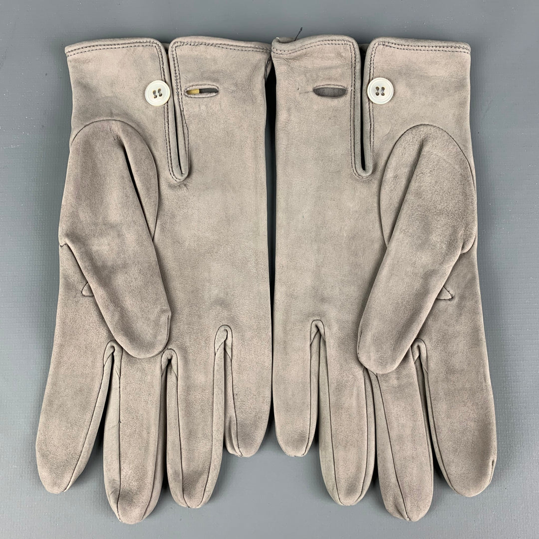 BUDD Size 9 Grey Calf Suede Gloves