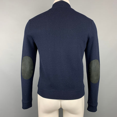 TSE Size S Navy Knitted Wool Zip Up Jacket