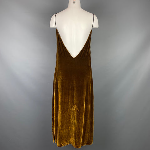 RtA Size M Gold Brown Velour Cocktail Dress