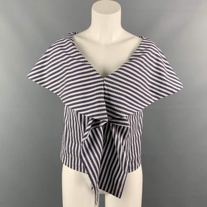 VIVIENNE WESTWOOD RED LABELSize 4 Blue & White Stripe Cotton / Polyester Blouse