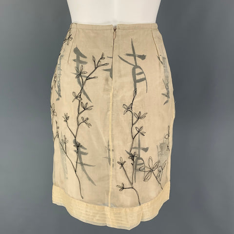 VINTAGE Size S Beige Embroidered Skirt