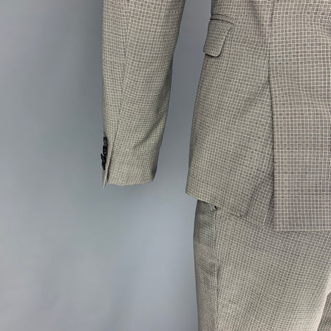 THE KOOPLES Size 36 Grey Black Wool Mohair Peak Lapel Suit