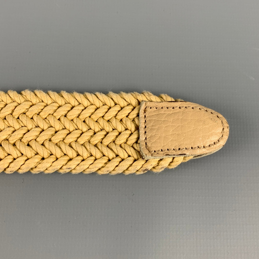 VINTAGE Size L Beige Woven Rope Belt