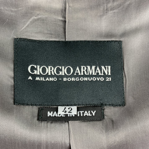 GIORGIO ARMANI Size 6 Grey Wool Shawl Cllar Hook Closure Blazer Jacket