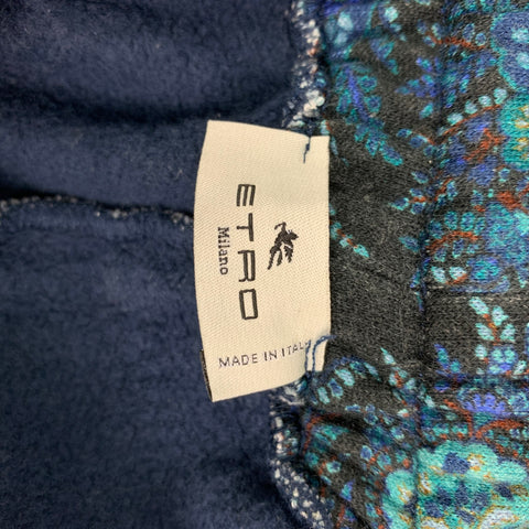 ETRO Pantalones casuales con cinturilla elástica de algodón paisley multicolor talla M