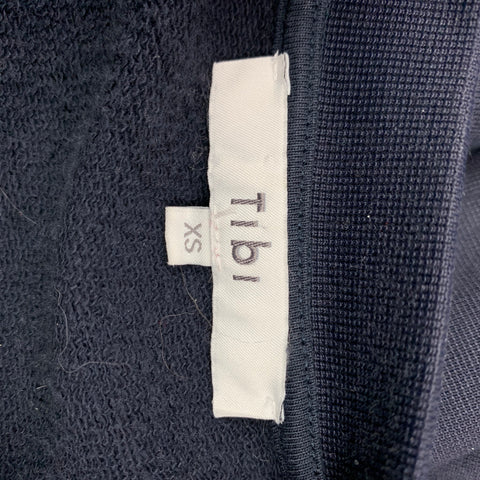 TIBI Size XS Navy Cotton Blend Open Back Long Dress