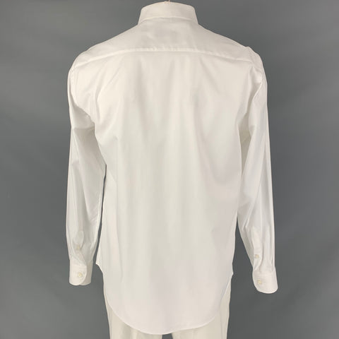 ARMANI COLLEZIONI Size XL White Cotton Button Up Long Sleeve Shirt