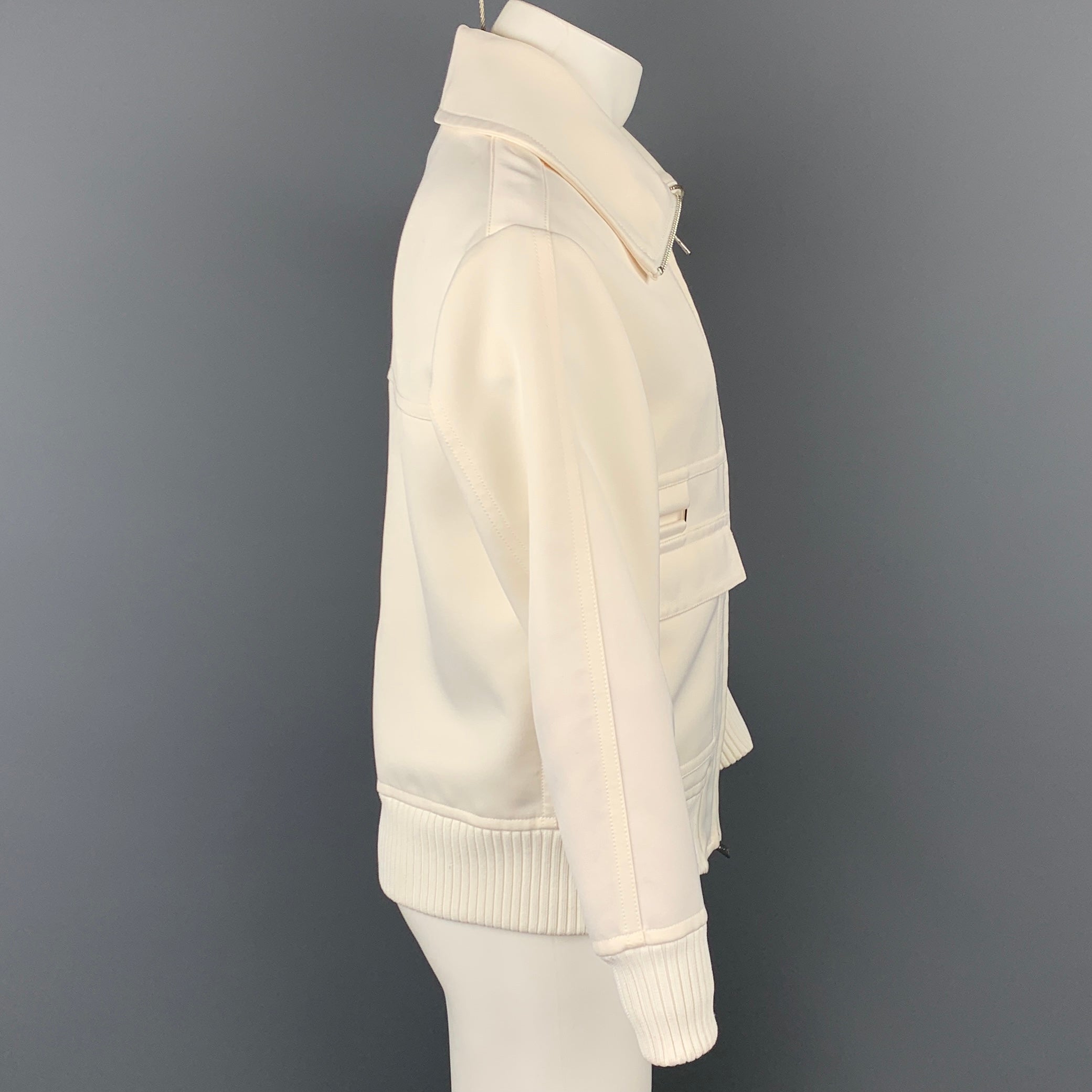 3.1 PHILLIP LIM Size L Off White Polyester Bomber Jacket – Sui