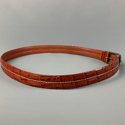 ROBERT TALBOTT Size 38 Brown Embossed Leather Belt