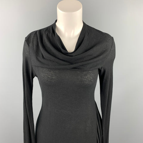 PEACHOO+KREJBERG Taille S Haut décontracté asymétrique en coton noir