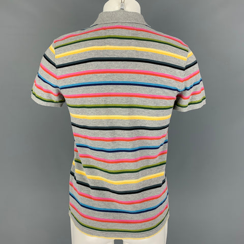 TED BAKER Size S Grey Multi-Color Stripe Cotton Polo
